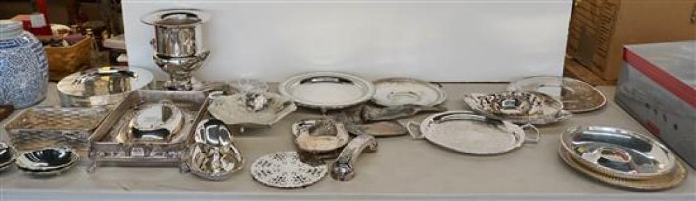 COLLECTION OF SILVER PLATE TABLE