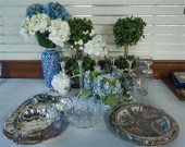 COLLECTION OF SILVER PLATE TRA