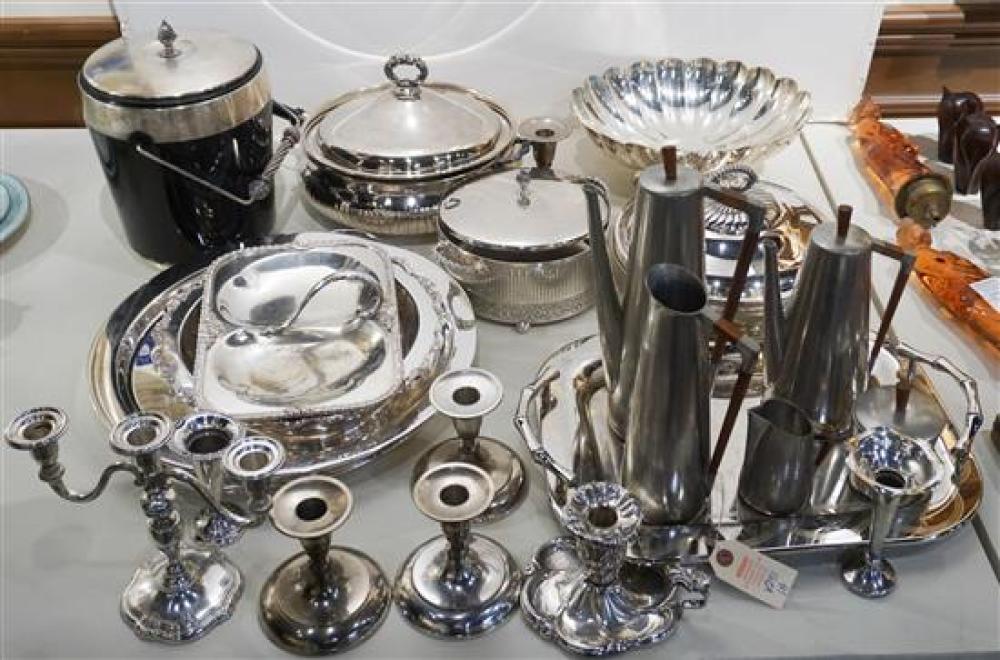 COLLECTION OF SILVER PLATED TABLE