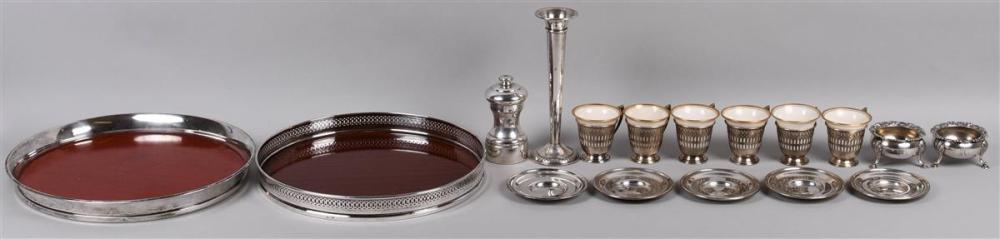 COLLECTION OF SILVER TABLE ITEMS,