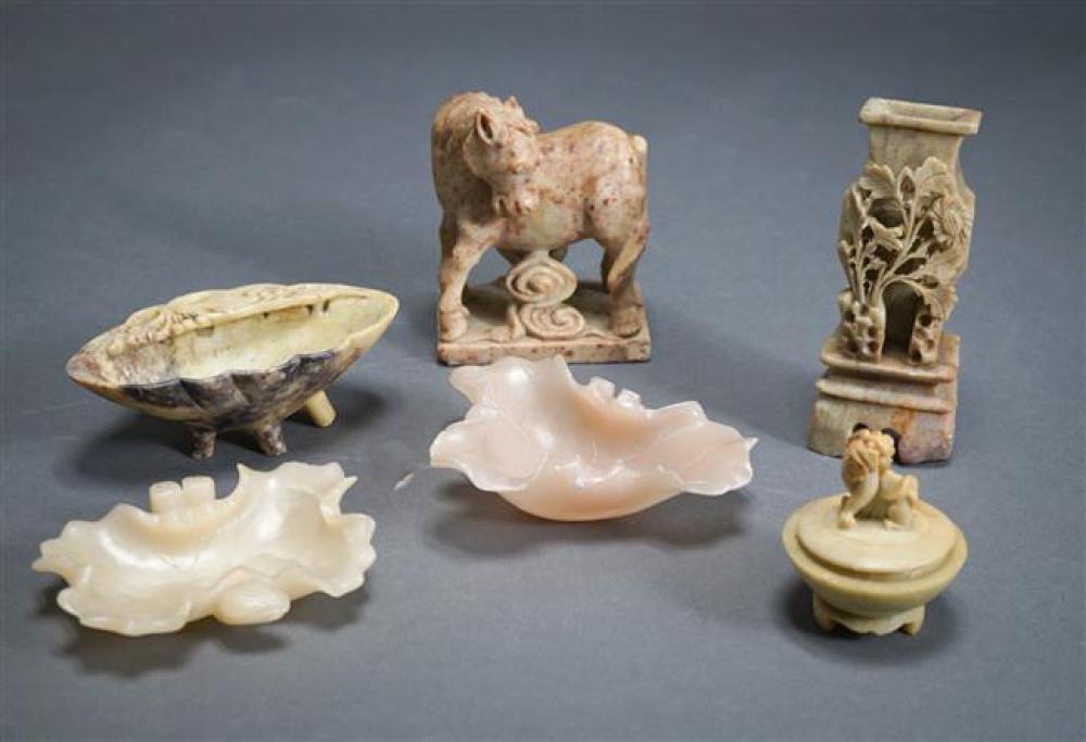 COLLECTION OF SIX CHINESE SOAPSTONE