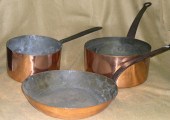 Collection of Six Copper Pans