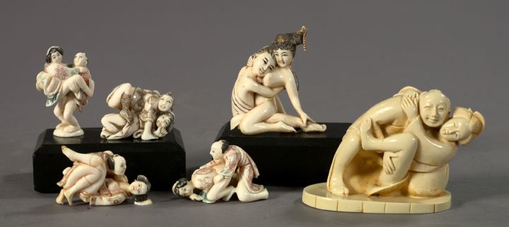Collection of Six Japanese Carved