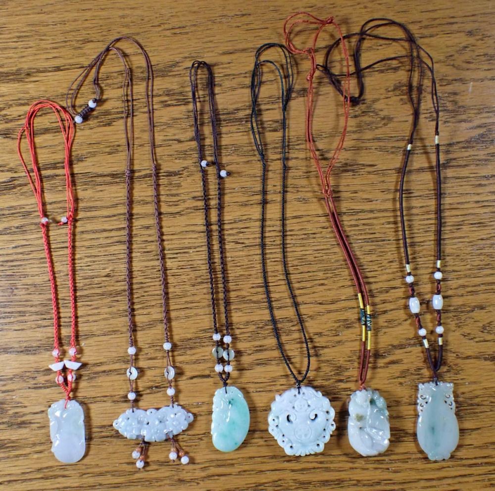 COLLECTION OF SIX LIGHT GREEN