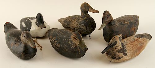 COLLECTION OF SIX PAINTED WOOD DUCK