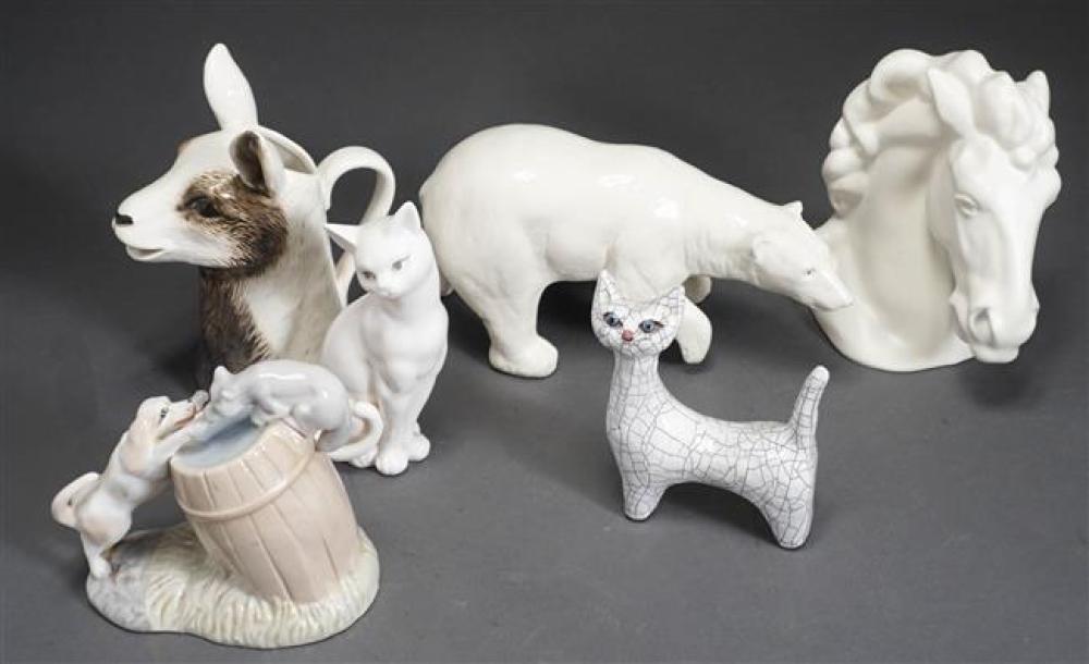 COLLECTION OF SIX PORCELAIN AND