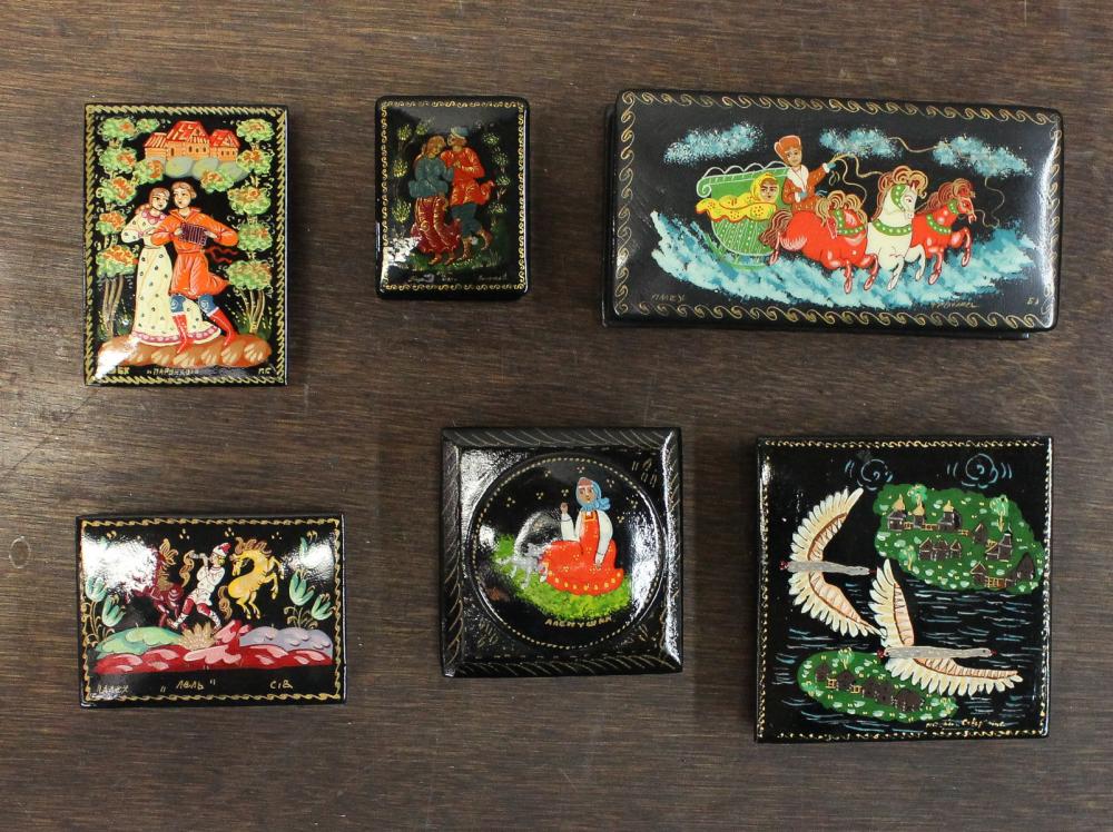 COLLECTION OF SIX RUSSIAN BLACK