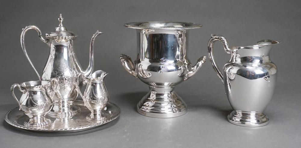 COLLECTION OF SIX SILVERPLATE TABLE