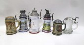 COLLECTION OF SIX STEINS. THE