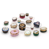 COLLECTION OF SIXTEEN ENAMELED