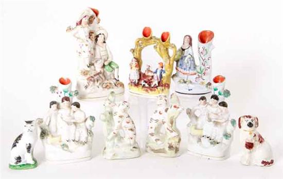 Collection of Staffordshire figures
