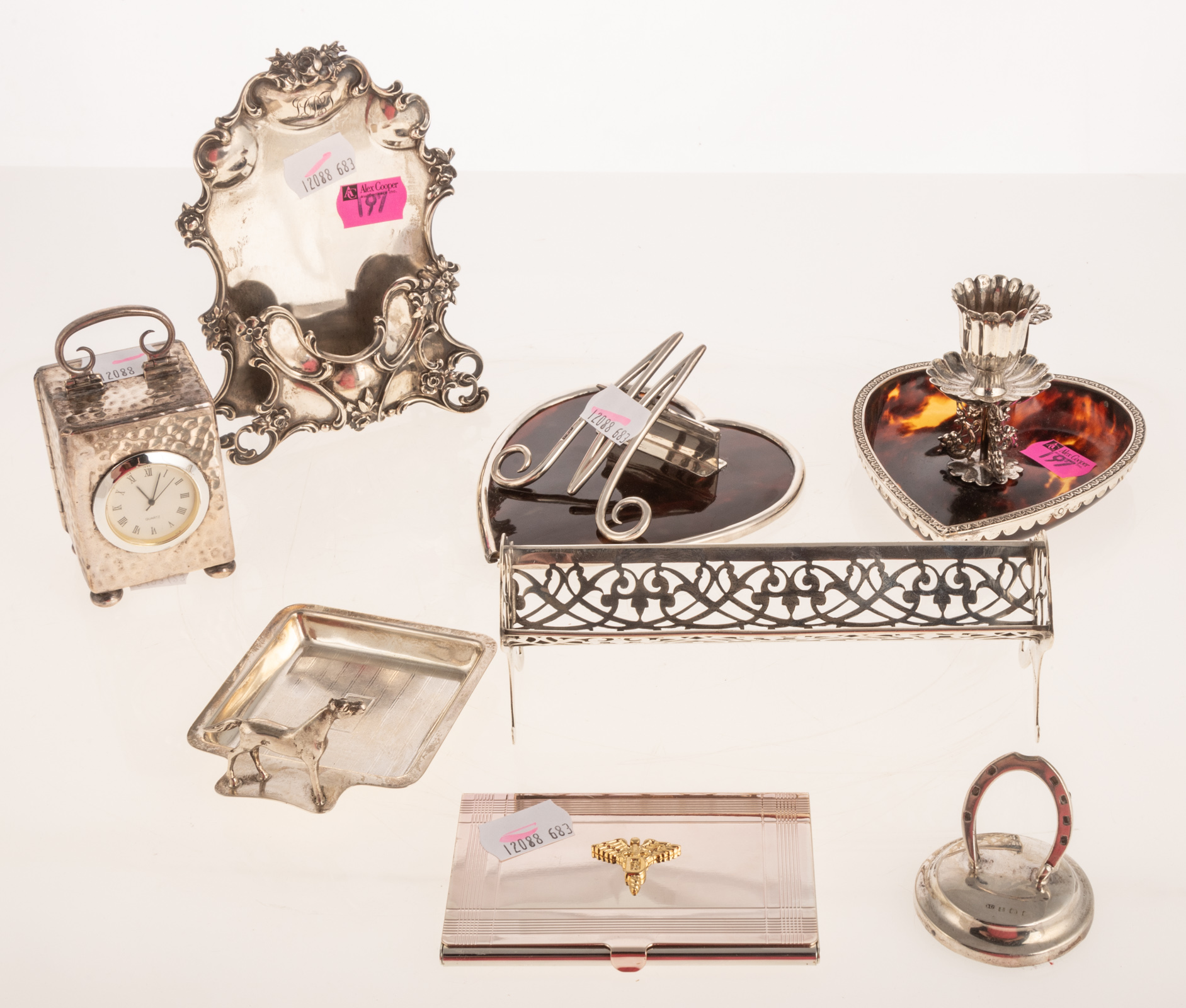 COLLECTION OF STERLING DESK