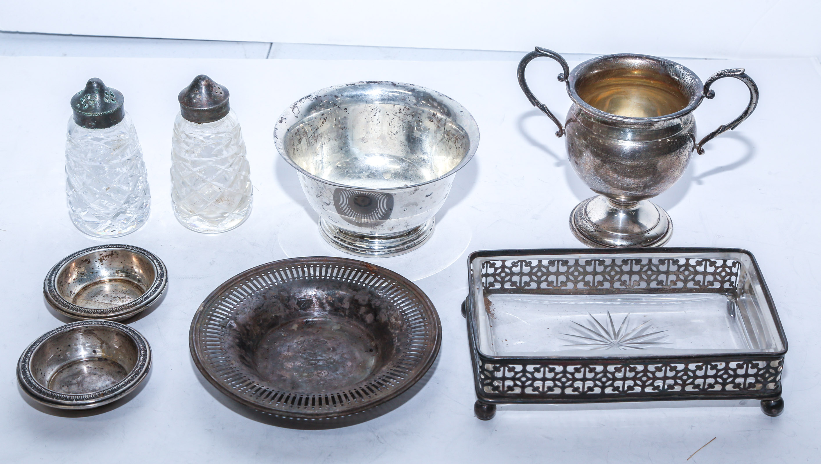COLLECTION OF STERLING TABLE