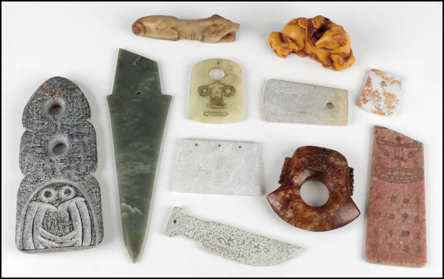COLLECTION OF STONE CARVINGS.