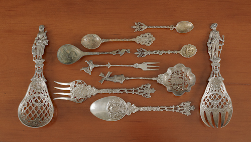 Collection of ten Dutch silver