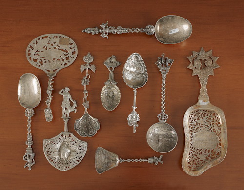 Collection of ten Dutch silver