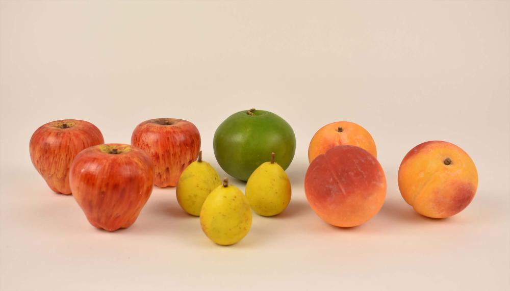 COLLECTION OF TEN PAINTED STONE