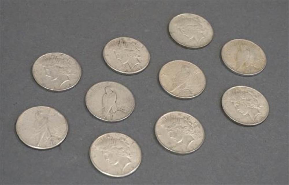COLLECTION OF TEN US PEACE-TYPE