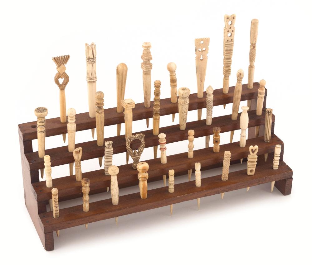 COLLECTION OF THIRTY-FIVE CARVED