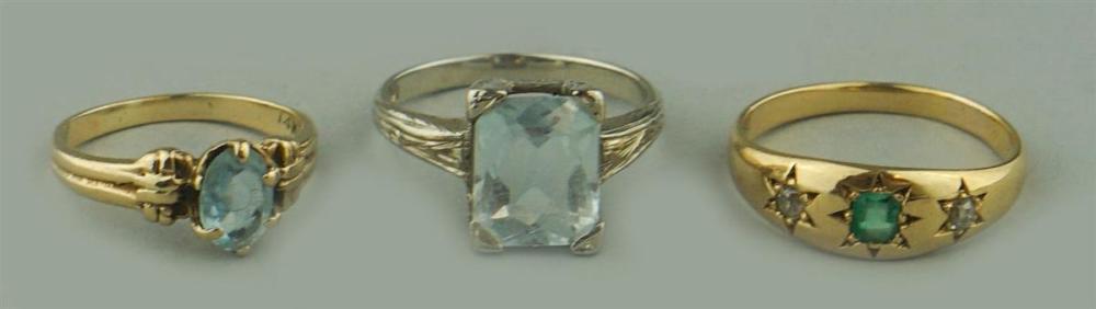 COLLECTION OF THREE 14K YELLOW GOLD