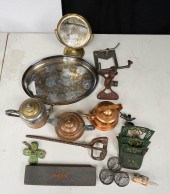 COLLECTION OF THREE COPPER TEA