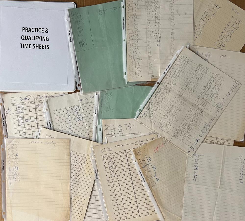 COLLECTION OF TIMING SHEETS, NEWS