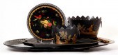 Collection of toleware trays a