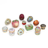 COLLECTION OF TWELVE ENAMEL PI