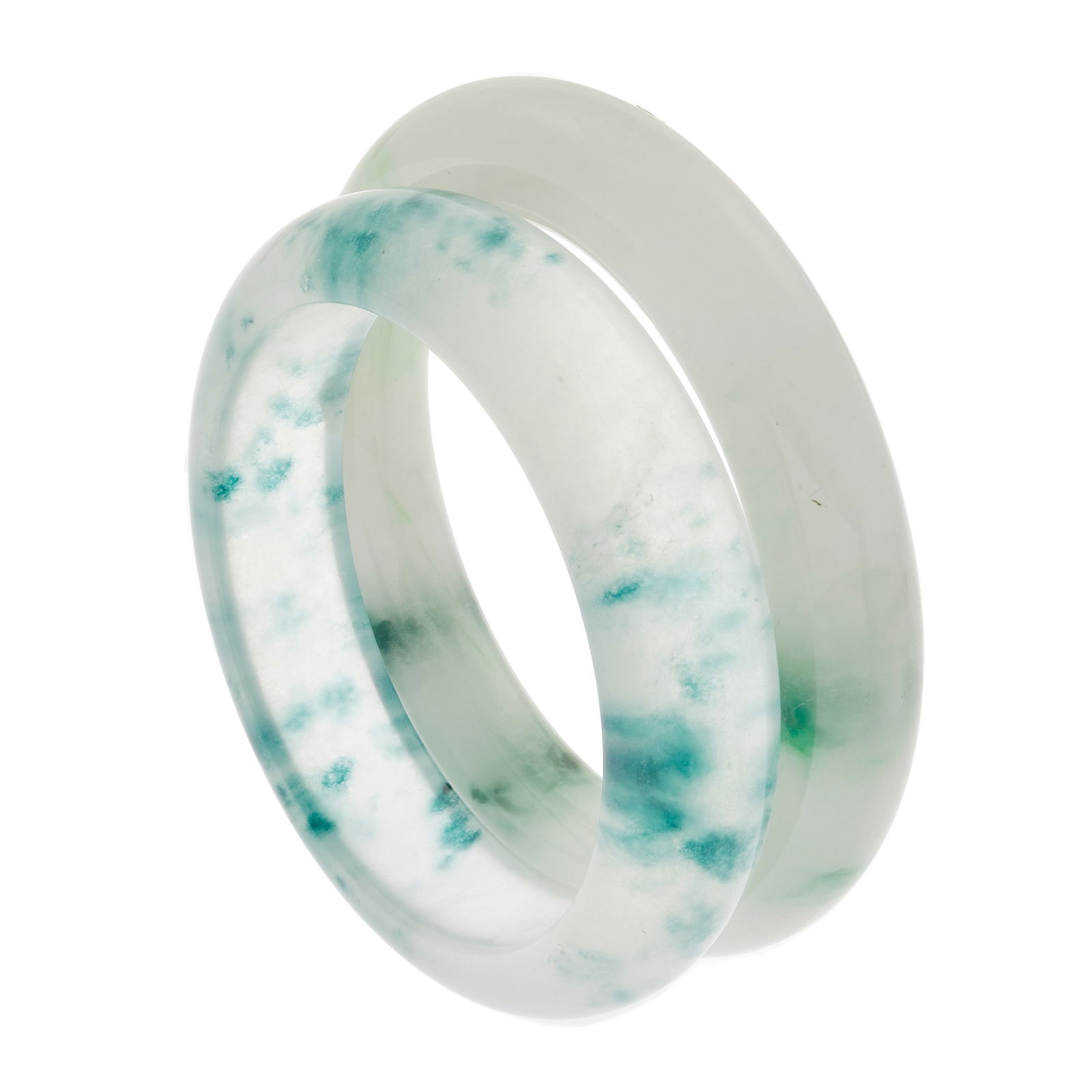 COLLECTION OF TWO JADE BANGLE