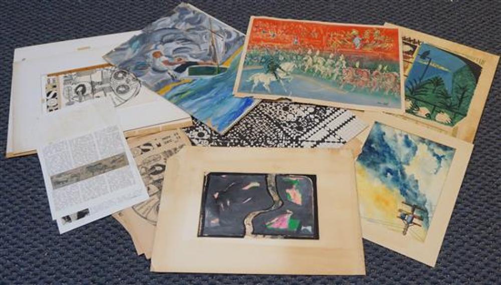 COLLECTION OF UNFRAMED WORKS OF