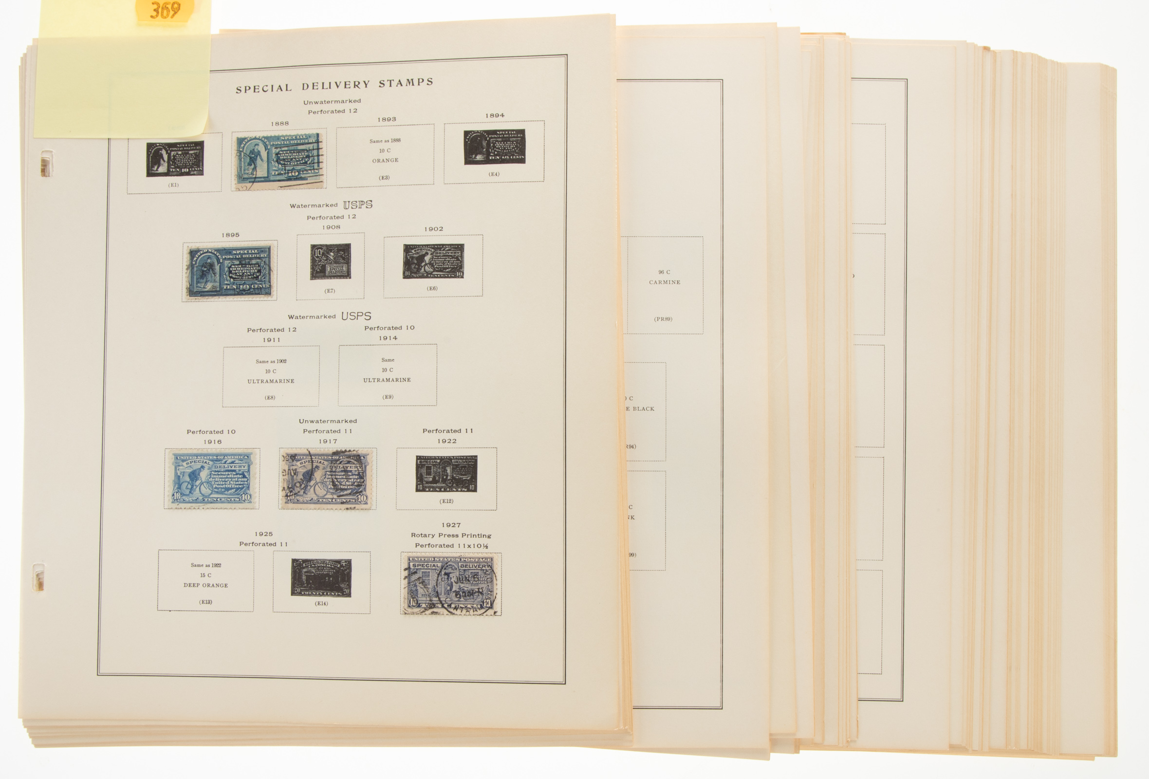 COLLECTION OF U.S. "BACK OF BOOK"