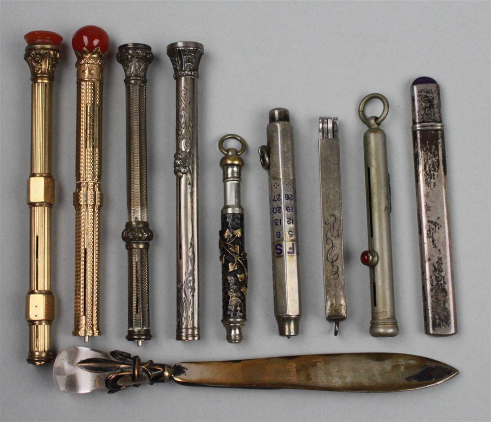 COLLECTION OF VICTORIAN PENCILS AND