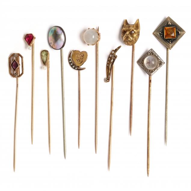 COLLECTION OF VINTAGE STICK PINS To