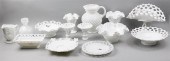 COLLECTION OF WHITE MILK GLASS