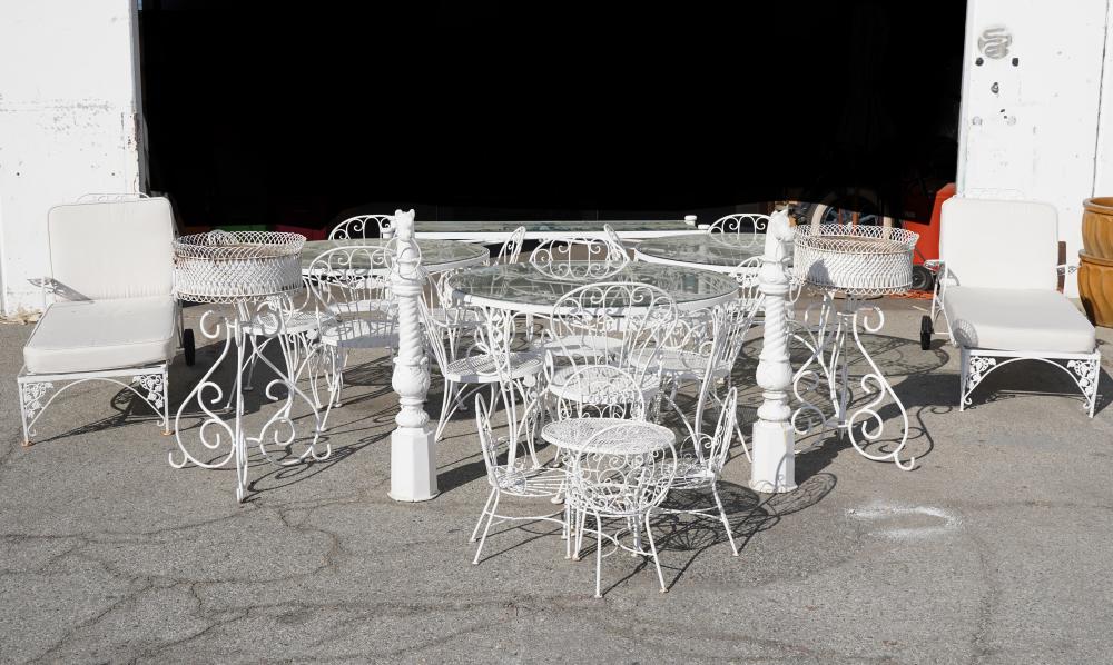 COLLECTION OF WHITE-PAINTED IRON