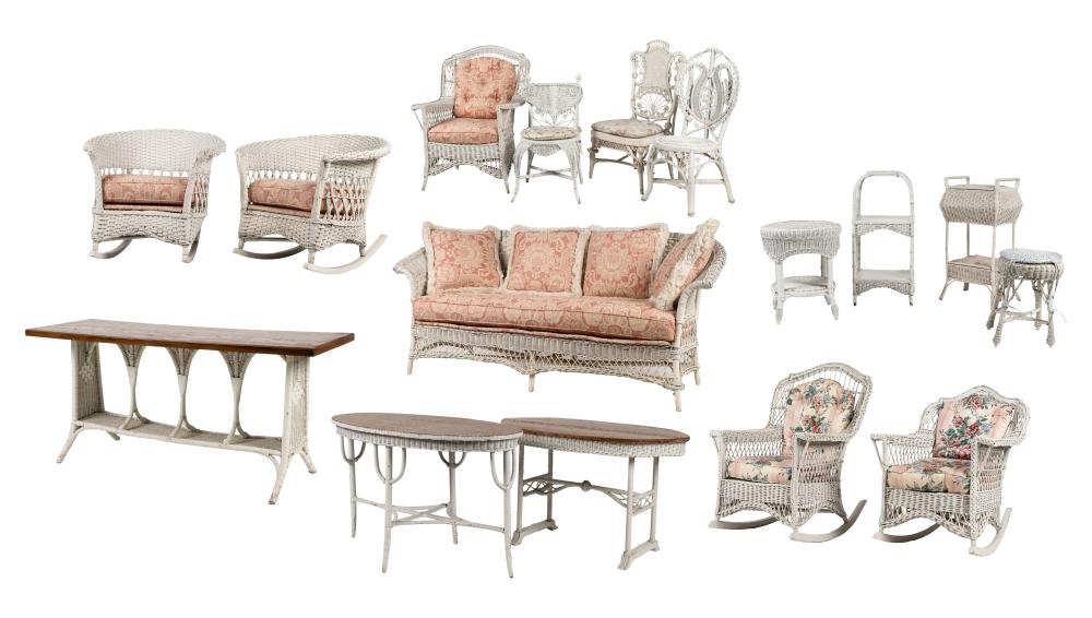 COLLECTION OF WHITE WICKER