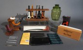 COLLECTION OF WOOD PIPES AND A
