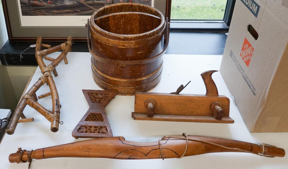 COLLECTION OF WOOD TABLE AND FARM