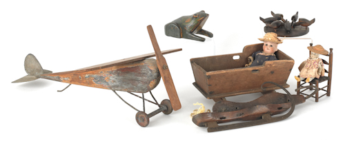 Collection of wood toys and