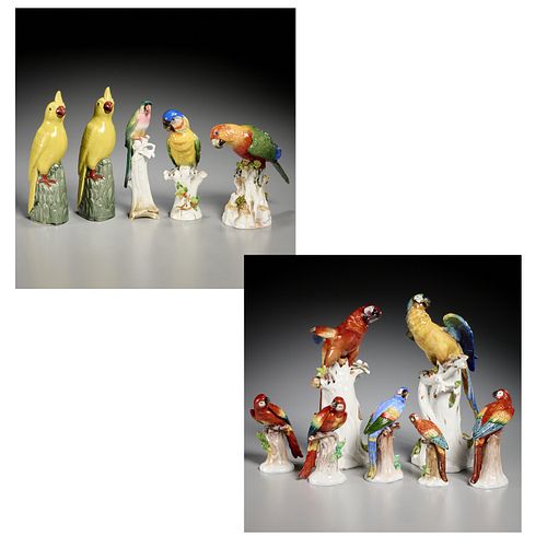 COLLECTION PORCELAIN PARROTS, INCL.