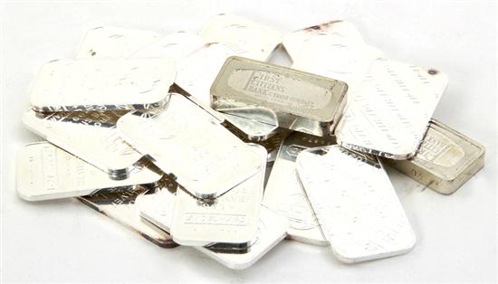 Collection silver bars eighteen