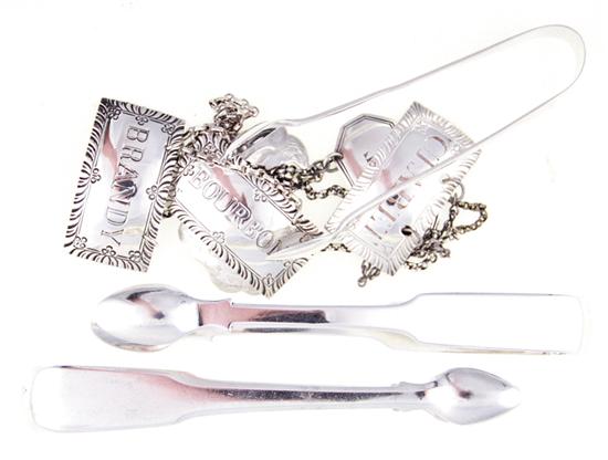 Collection sterling sugar tongs and