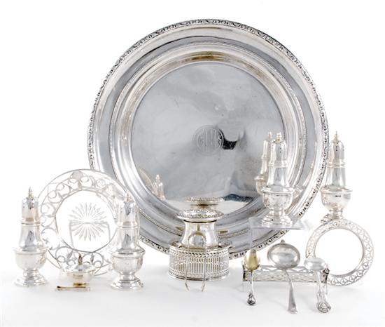 Collection sterling table wares and