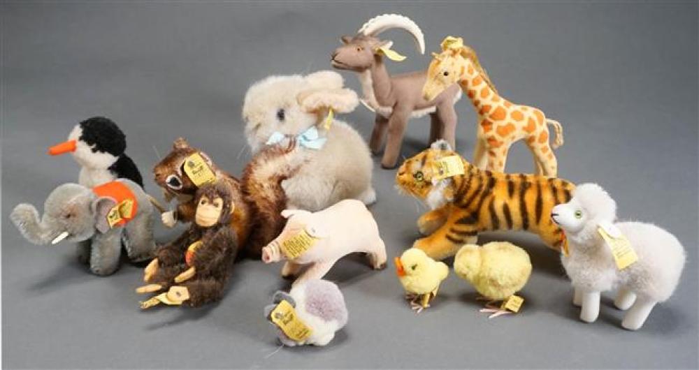 COLLECTION WITH 13 STEIFF STUFFED