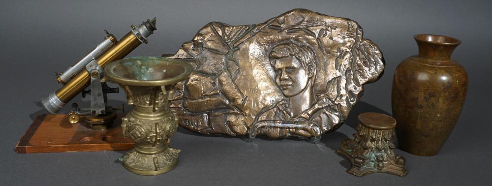 COLLECTION WITH BRASS MICROSCOPE,