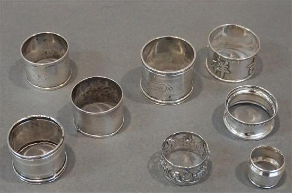 COLLECTION WITH EIGHT SILVER NAPKIN