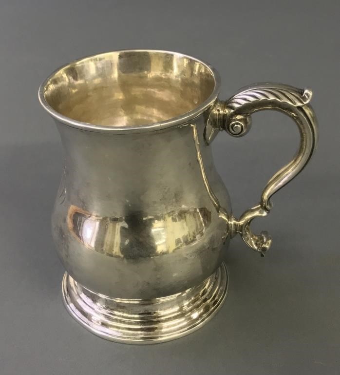 Colonial American silver tankard by