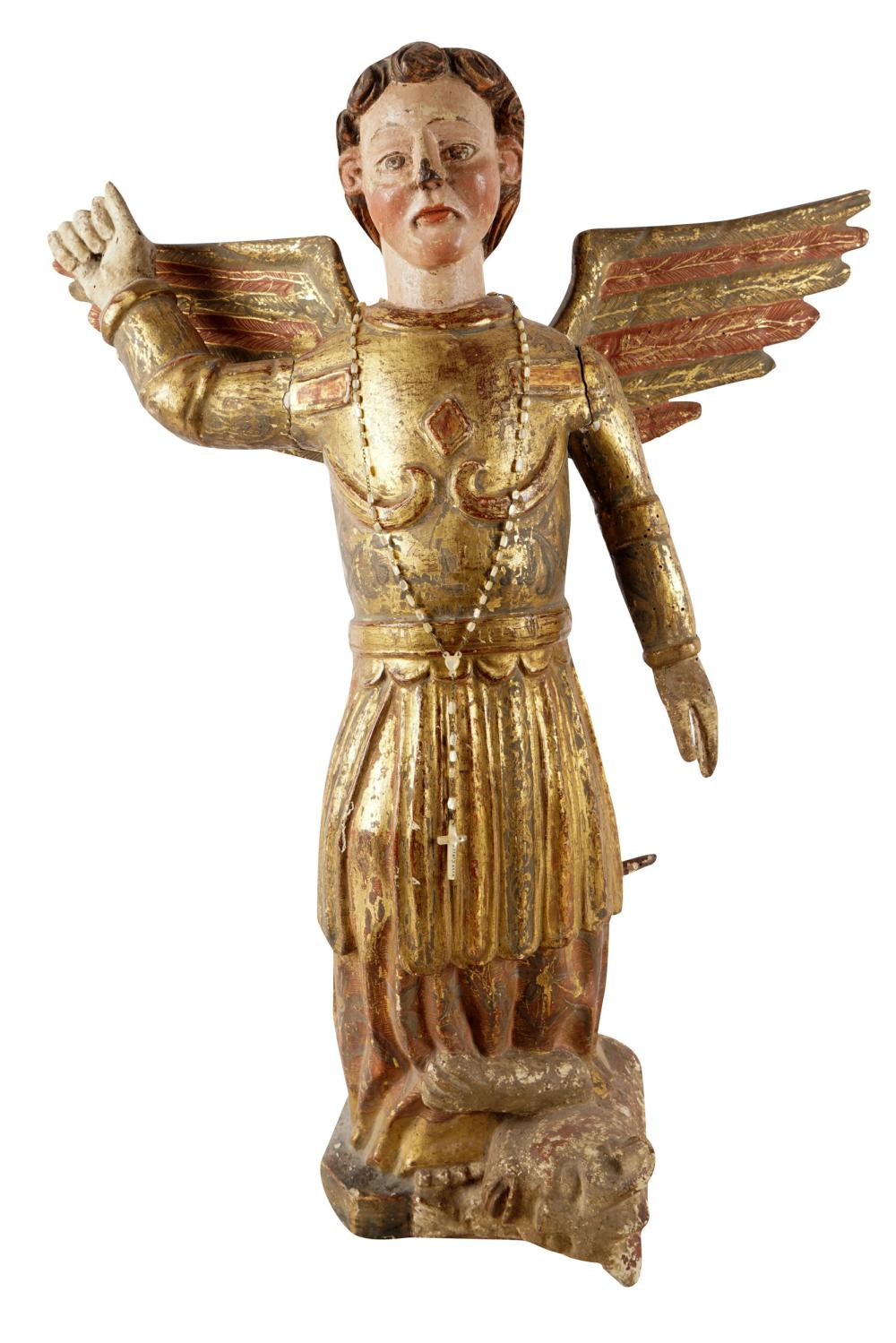 COLONIAL CARVED & POLYCHROMED