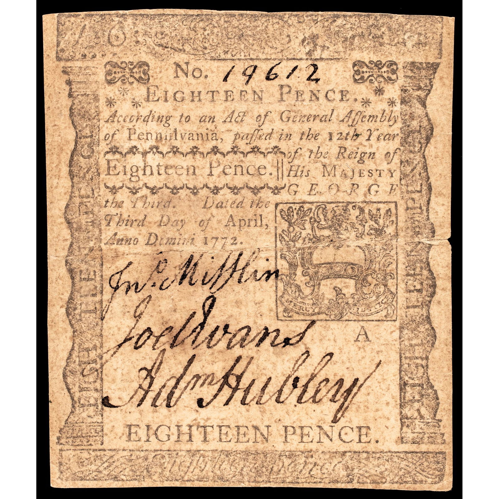 COLONIAL CURRENCY, ADAM HUBLEY