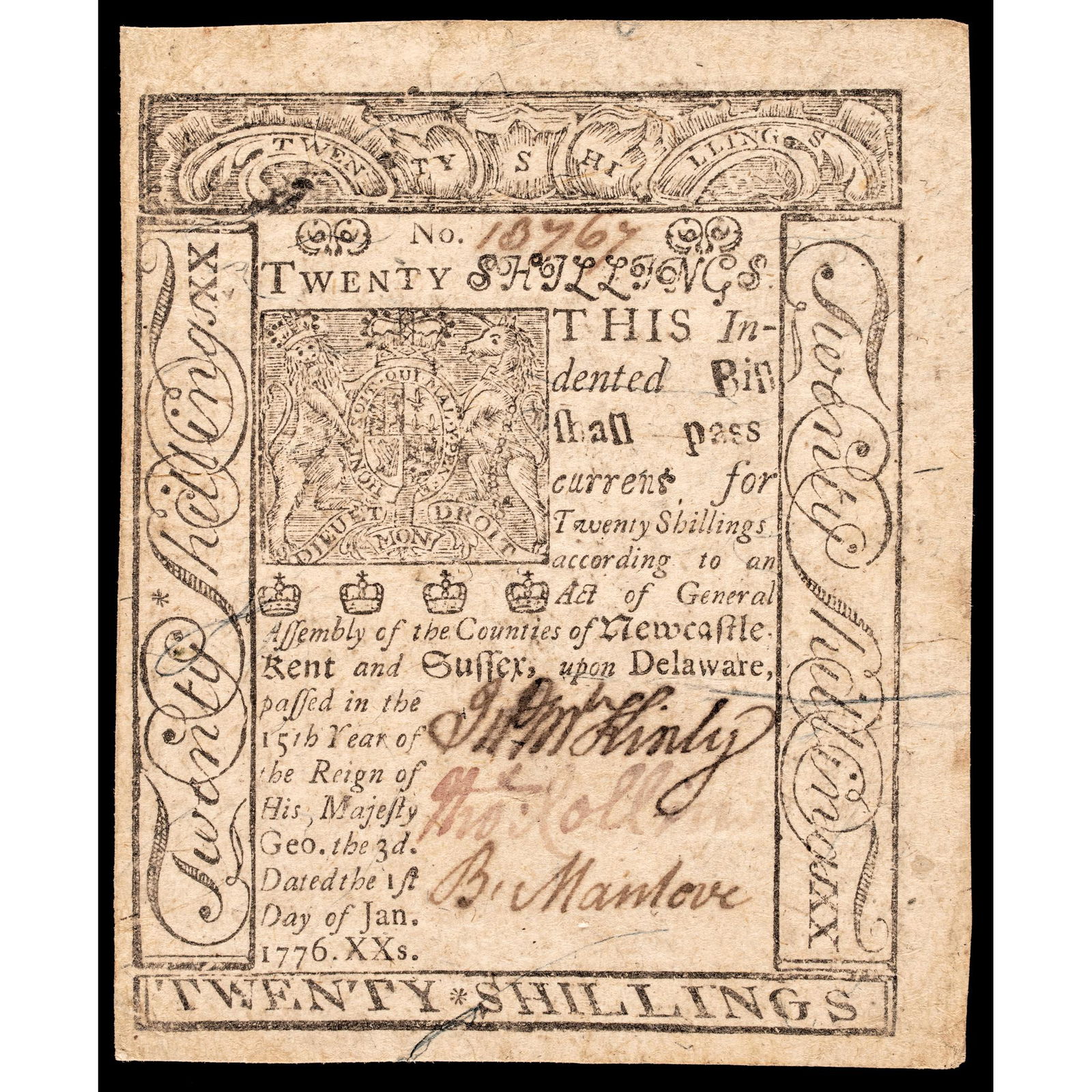 COLONIAL CURRENCY, DELAWARE.